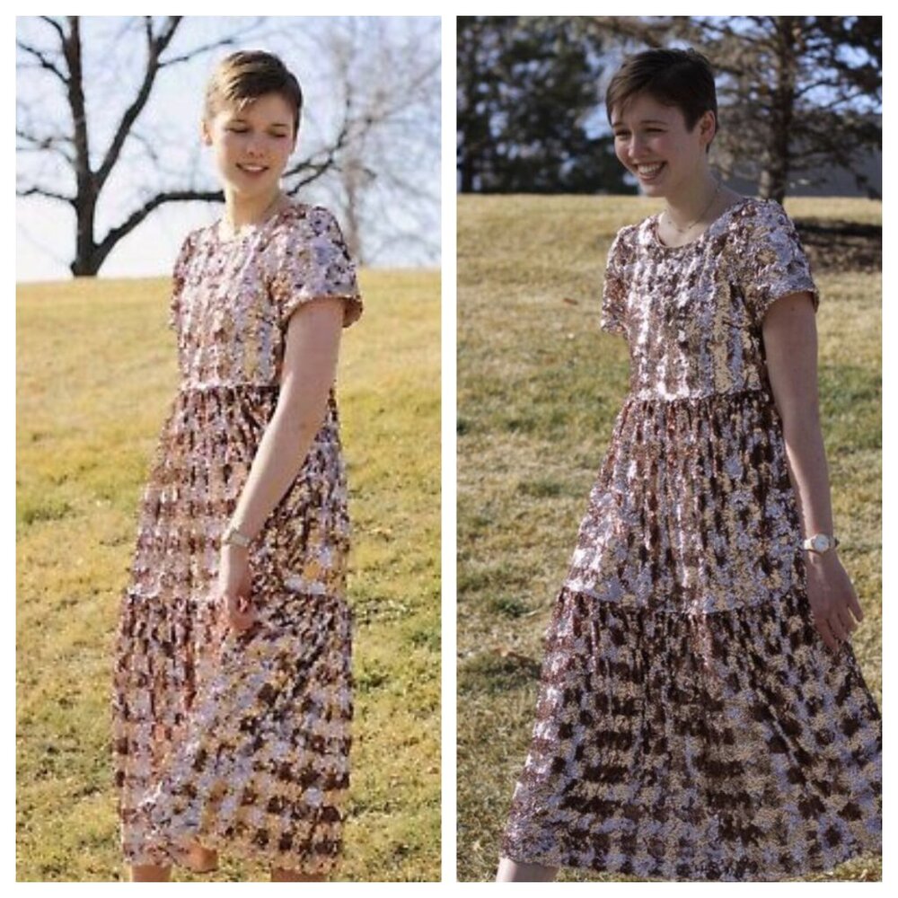 NWT ANTHROPOLOGIE Maeve Bernadette Sequined Tiered Showstopper Midi Dress M - Picture 4 of 12